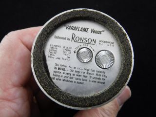 Vintage Ronson Varaflame Venus Table Lighter Silver Mid Century Modern 3