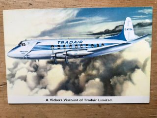Tradair Vickers Viscount Postcard