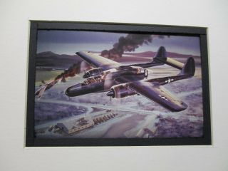 Northrop P 61 Black Widow Aurora Model Airplane Box Top Art Color Artist G2