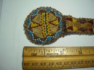ANTIQUE NATIVE AMERICAN BEADED POUCH COIN BAG WATCH FOB ? OLD 2