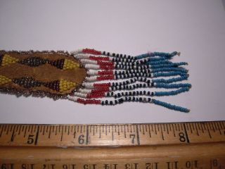 ANTIQUE NATIVE AMERICAN BEADED POUCH COIN BAG WATCH FOB ? OLD 4