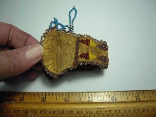 ANTIQUE NATIVE AMERICAN BEADED POUCH COIN BAG WATCH FOB ? OLD 6