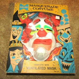 Wonderful Vintage Halco Masquerade Clown Costume - Child Large (12 - 14)