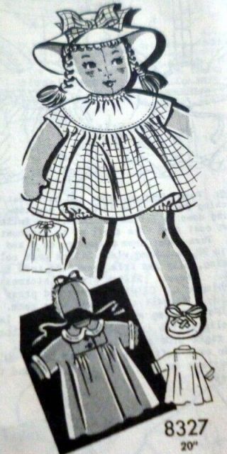Great Vtg 1950s 20 " Doll & Clothing Sewing Pattern