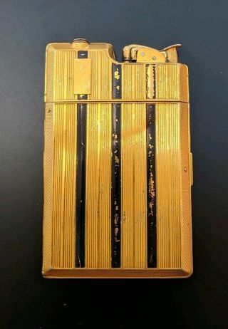 Vintage Evans Gold Cigarette Case & Lighter - Art Deco Collectible Vintage Antiq