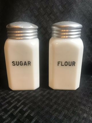 Vintage Hazel Atlas Sugar And Flour Shakers 1950’s