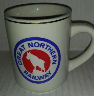 Rare Vintage Great Northern Railway Coffee Mug/cup W/blue Letters,  Trains