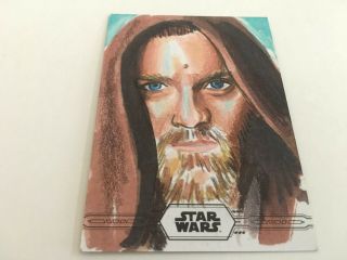 Topps Star Wars Chrome Legacy 2019 Sketch Card Obi Wan Kenobi 1/1 Omar Salinas