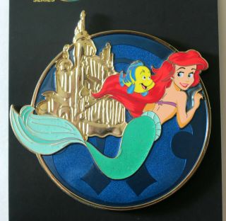 Disney Acme Ariel Kingdom Castles Jumbo Le 300 Pin Golden Magic Little Mermaid
