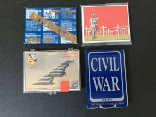 4 Set Of Military Trading Cards Civil War • Horrors Of War • Fighter Jets
