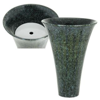 Japanese Ikebana Vase 9.  25 " H Ceramic Funnel Mottled /made In Japan