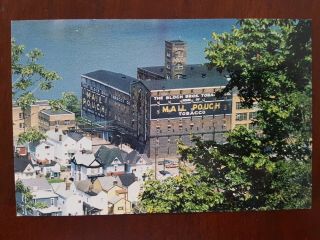 Wheeling West Virginia Bloch Bros Mail Pouch Tobacco Building Vintage View Pc