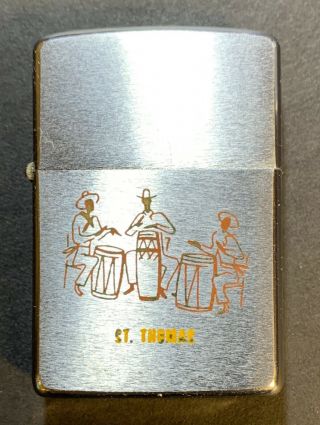 1972 Zippo St Thomas Graphic Of Caribbean Musicians On Conga Drums
