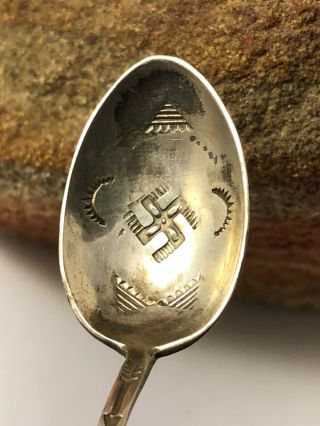 Old Pawn Harvey Era Navajo Sterling Silver Whirling Logs Spoon Jl 111218fh