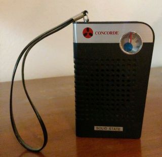 Vtg Rare Concorde Transistor Radio Mid Century Modern Great Solid State