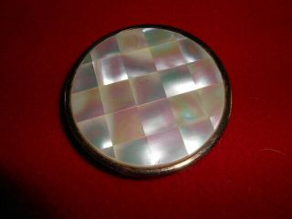 Vintage Max Factor Creme Puff Compact Mother Of Pearl - 1950 