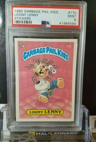 1985 Garbage Pail Kids 1st Series 1 Loony Lenny 17b Psa 9 Matte Back 4594