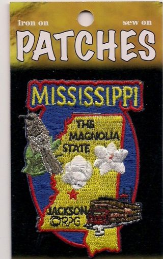 State Of Mississippi Souvenir Patch The Magnolia Street Jackson