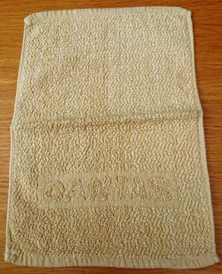 Qantas Towel / Flannel - Sand Coloured - Embossed - 1996 - Quantas - P&p