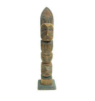 Native American Indian Totem Pole Carving 7 - 3/4 "