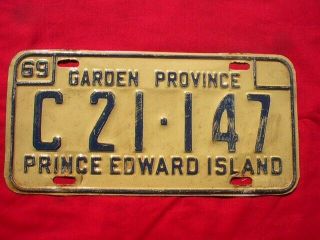 Vintage 1969 Prince Edward Island License Plate