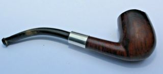 Briar Wood small estate pipe with hallmarked silver band by BBB 4