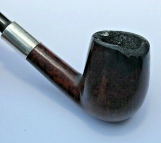 Briar Wood small estate pipe with hallmarked silver band by BBB 5
