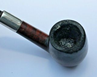 Briar Wood small estate pipe with hallmarked silver band by BBB 6