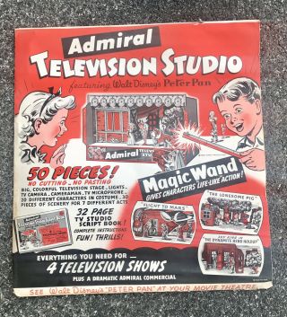 1953 Admiral Television Studio Play Set With Walt Disney 