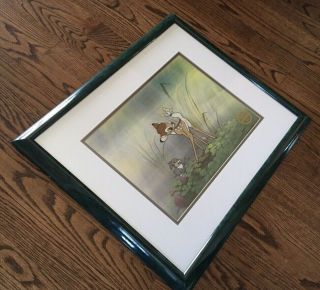 Rare Bambi Walt Disney Serigraph 1942 Limited Edition Framed And Matted 18 X 21 "