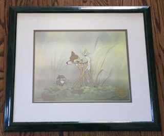 RARE Bambi Walt Disney Serigraph 1942 Limited Edition Framed and Matted 18 x 21 
