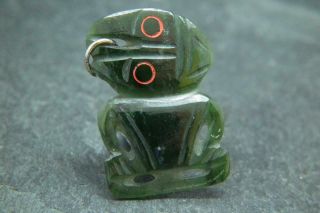 Perfect Maori Zealand Nephrite Jade Pounamu Hei Tiki Carved Charm/pendant