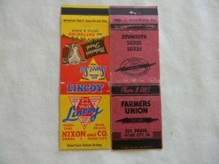 Siou City Iowa Farm Lincoy Cattle Feed Seeds Hw Low Matchcovers Matchbooks