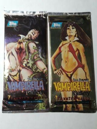 2 X 1995 Topps Vampirella Gallery Trading Card Pack Tall Format