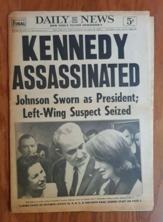N.  Y.  Daily News November 23,  1963 Kennedy Assassinated Complete Newspaper