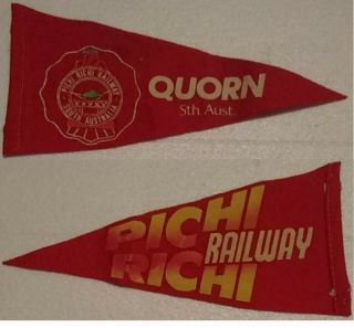 Quorn South Australia - Pichi Richi Railway - Two Sided Felt Souvenir Pennant Flag