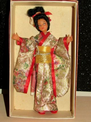 Rare Htf Vintage Flagg Flexible Doll Japanese Geisha Girl 7 " Flagg Co