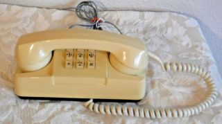Tel Microtel Push Button Telephone Gte Beige - Smoke Stained -