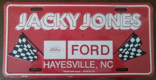 Vintage Jacky Jones Ford Nc Car Dealer Advertising License Plate