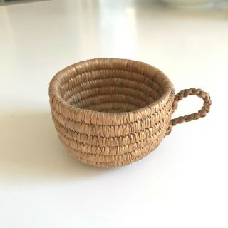 Vintage Hopi Coiled Basket " Coffee Cup " Native American