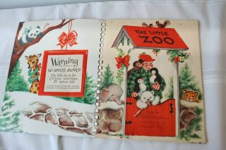 Vintage 1950 ' s Christmas At The Little Zoo Pop - up Book Charlot Byi / Beth Vardon 2