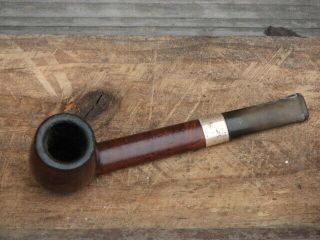 Sunrise Amber Grain Vintage Briar 296 Estate Pipe With Sterling Silver Band