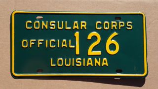 Louisiana Consular Corps Official License Plate 126 -