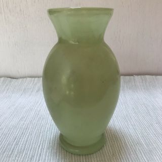 Vintage NIAGARA FaLLs Green Frosted glass VaSe Souvenir 3