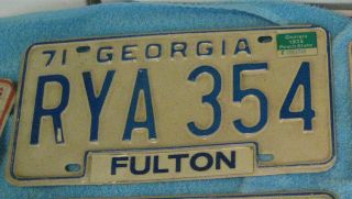 1971 Georgia Car License Plate Fulton County