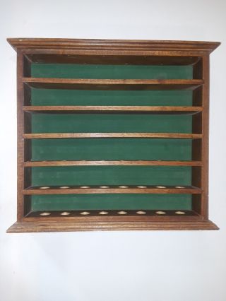 Vintage 18 " X 16 1/5 X 3 " Wooden Golf Ball Mount Wall Display Cabinet