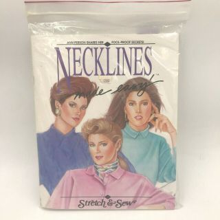Necklines Made Easy Stretch & Sew Ann Person Book And Pattern 1989 Bk10
