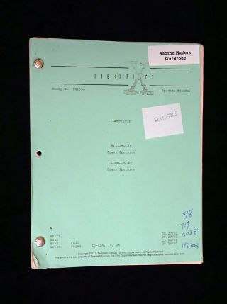 X - Files Script Demonicus Mulder Scully Duchovny Anderson