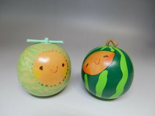 Watermelon Melon Japanese Sosaku Kokeshi Wooden Doll Fukushima Hiroe 6