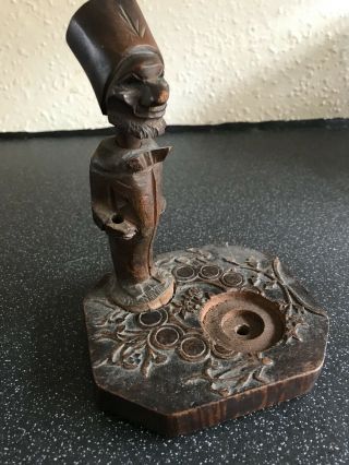 Antique Carved Pipe Figure And Stand